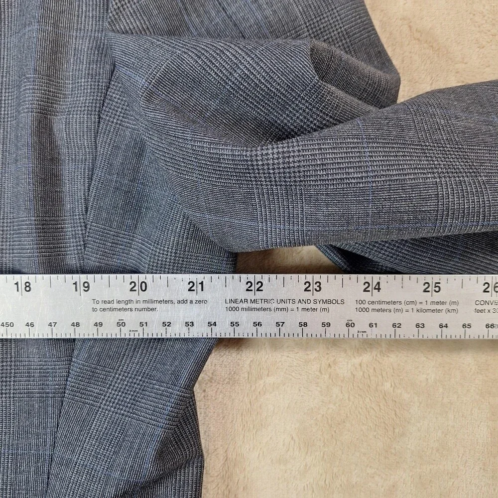 Brooks Brothers 346 Suit Jacket Mens 44 Gray Plaid Wool Double Vent 2 Btn